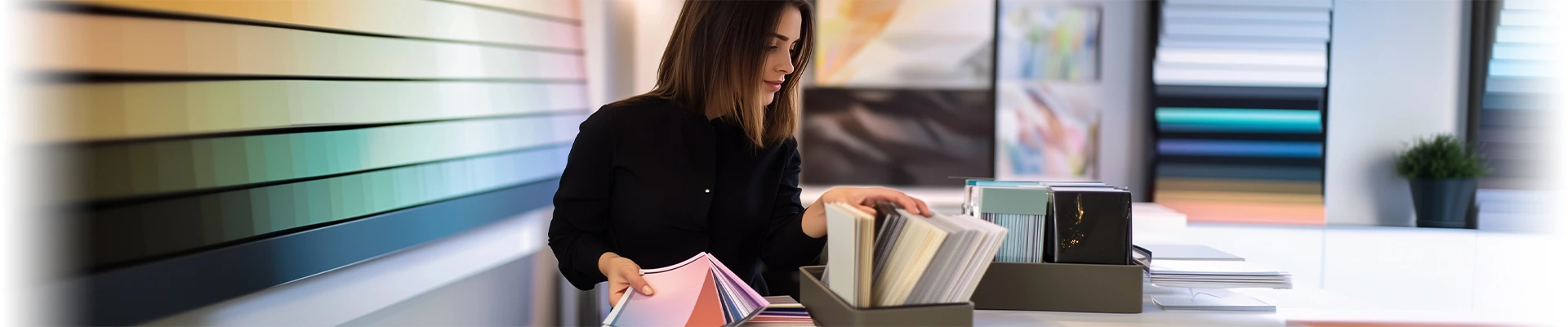 Habillage mural adhésif sur-mesure dans un bureau moderne