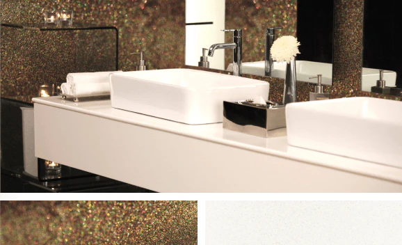 Application de covering décoratif dans une salle de bain