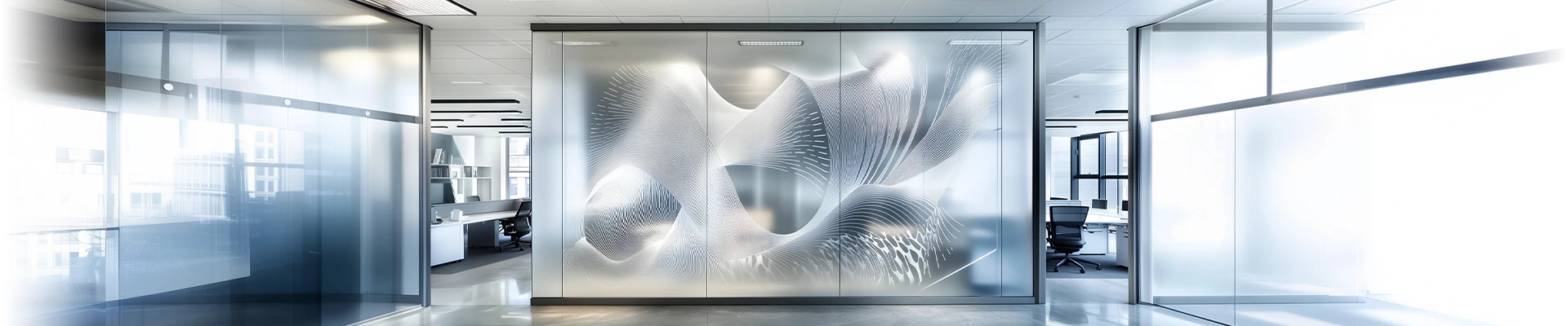 Vitrophanie avec effet givré pour cloison de bureau